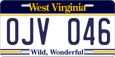 WV license plate OJV046