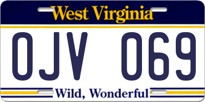 WV license plate OJV069