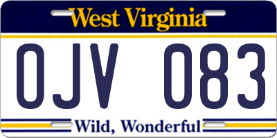 WV license plate OJV083