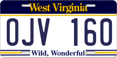 WV license plate OJV160