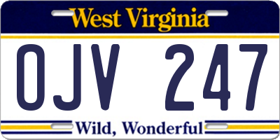 WV license plate OJV247