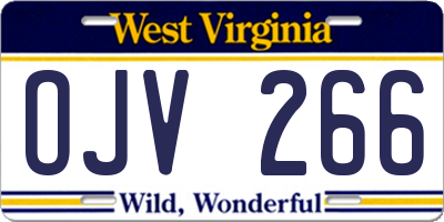 WV license plate OJV266