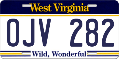 WV license plate OJV282