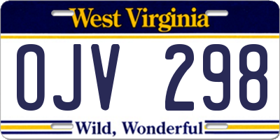 WV license plate OJV298