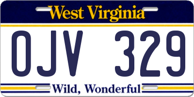 WV license plate OJV329