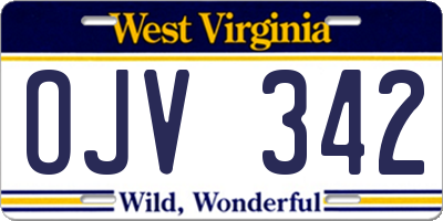 WV license plate OJV342