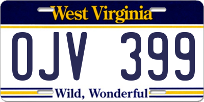 WV license plate OJV399