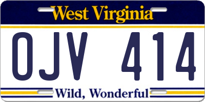 WV license plate OJV414