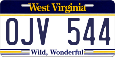 WV license plate OJV544