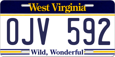 WV license plate OJV592
