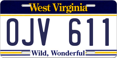 WV license plate OJV611