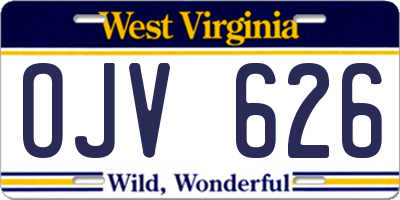 WV license plate OJV626