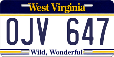 WV license plate OJV647