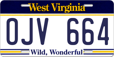 WV license plate OJV664