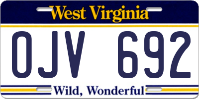 WV license plate OJV692