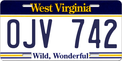 WV license plate OJV742