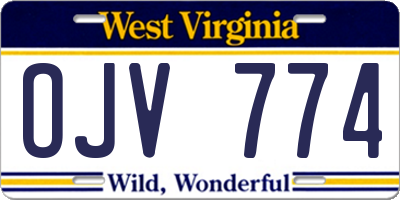 WV license plate OJV774