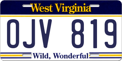 WV license plate OJV819
