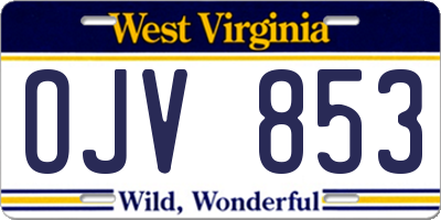 WV license plate OJV853