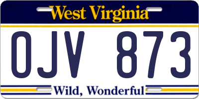 WV license plate OJV873