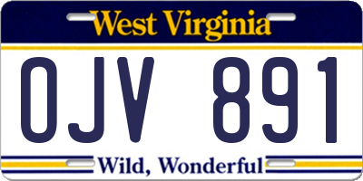 WV license plate OJV891