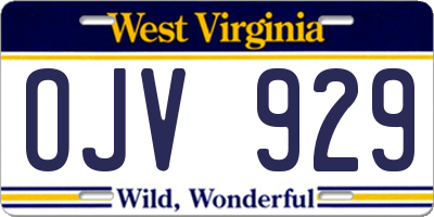 WV license plate OJV929