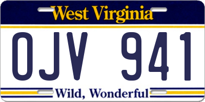 WV license plate OJV941