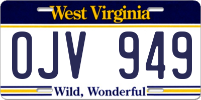 WV license plate OJV949