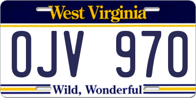 WV license plate OJV970