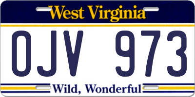 WV license plate OJV973