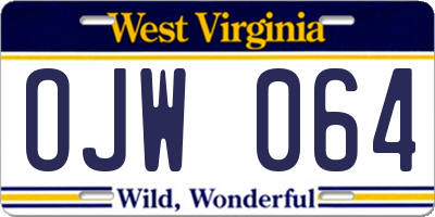 WV license plate OJW064