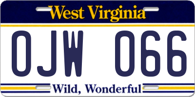WV license plate OJW066