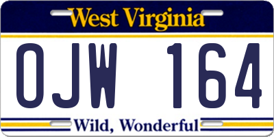 WV license plate OJW164