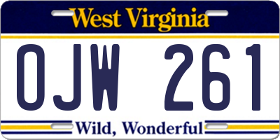 WV license plate OJW261