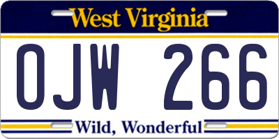 WV license plate OJW266