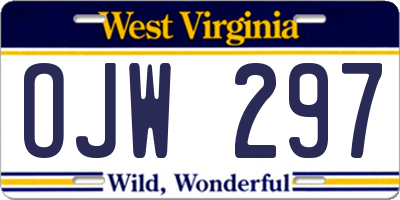 WV license plate OJW297