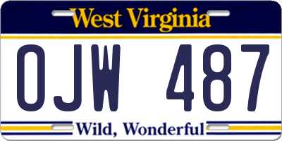 WV license plate OJW487