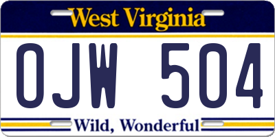 WV license plate OJW504