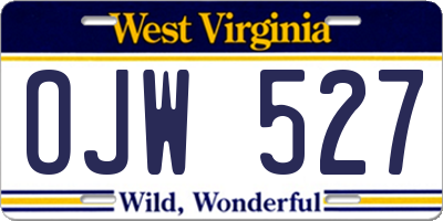 WV license plate OJW527