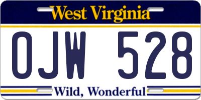WV license plate OJW528