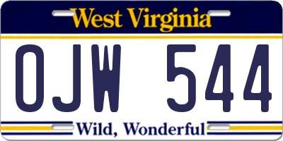 WV license plate OJW544