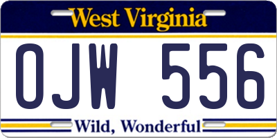 WV license plate OJW556