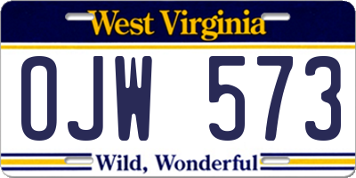 WV license plate OJW573