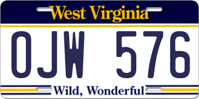 WV license plate OJW576
