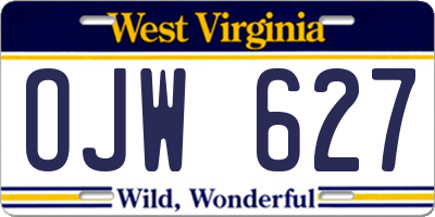 WV license plate OJW627