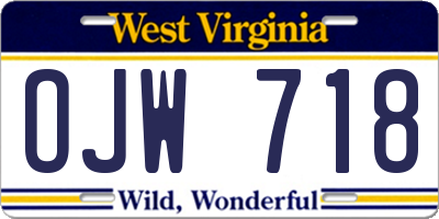 WV license plate OJW718