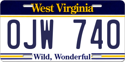WV license plate OJW740
