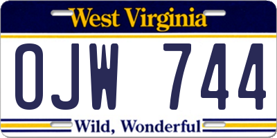 WV license plate OJW744
