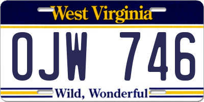 WV license plate OJW746