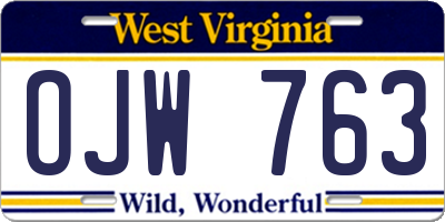 WV license plate OJW763
